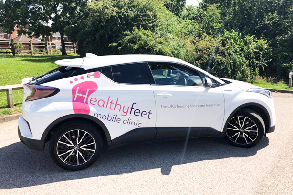 A vehicle livery is included for your investment with Healthy Feet